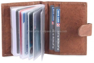 Personalized leather wallet card holder