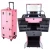 Import Pink LED professional cosmetic makeup case with mirror trolley4 wheels from China