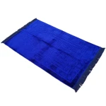 Plain Muslim Prayer Rug -Janamaz Sajadah - Features Rectangle Design & Fringes On Both Sides - Islamic  Prayer Mat