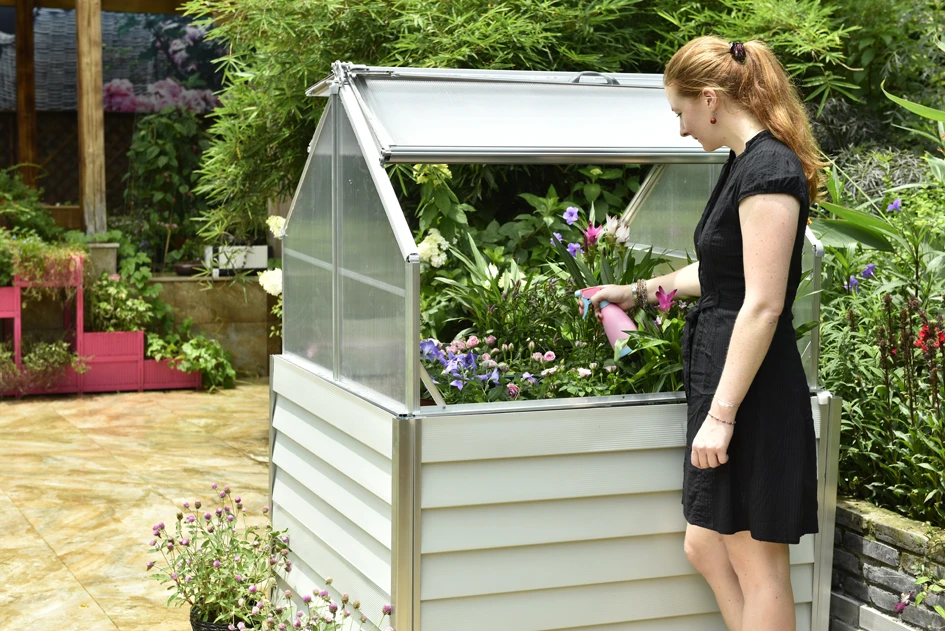 Plant Inn Compact Raised Garden Bed Greenhouse