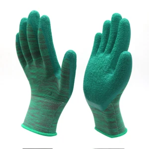 Polyester Crinkle Latex Coated Rubber Garden Gloves