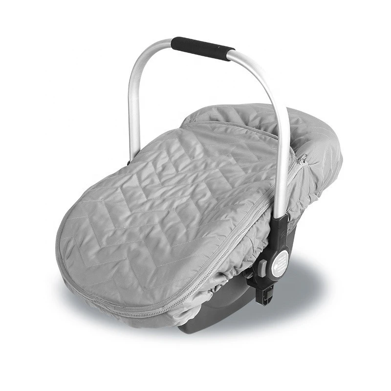 Portable Winter Warm Grey Polar Fleece Baby Car Seat Canopy Infant Car Seat Covers