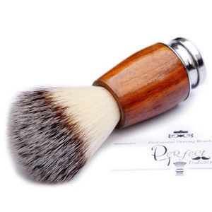 Professional quality wooden synthetic hair shaving brush for men