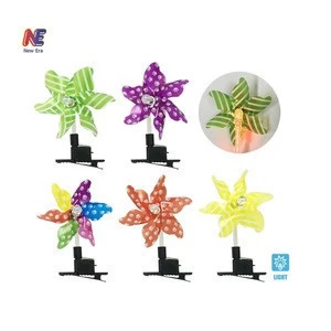 Promotion Gift Small Windmill Flashing Light Up Toys With Hairpin