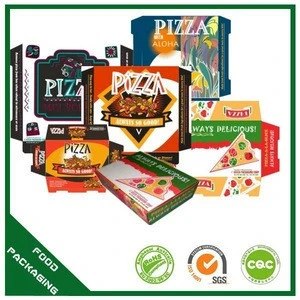 promotional biodegradable wholesale customized flexo printed pizza box/red and green pizza packing carton box with offset print