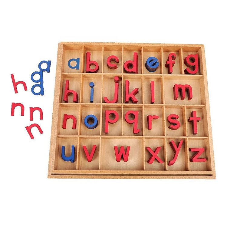 Promotional non-toxic preschool wooden montessori materials toys Sandpaper letters wood arabic teaching toys