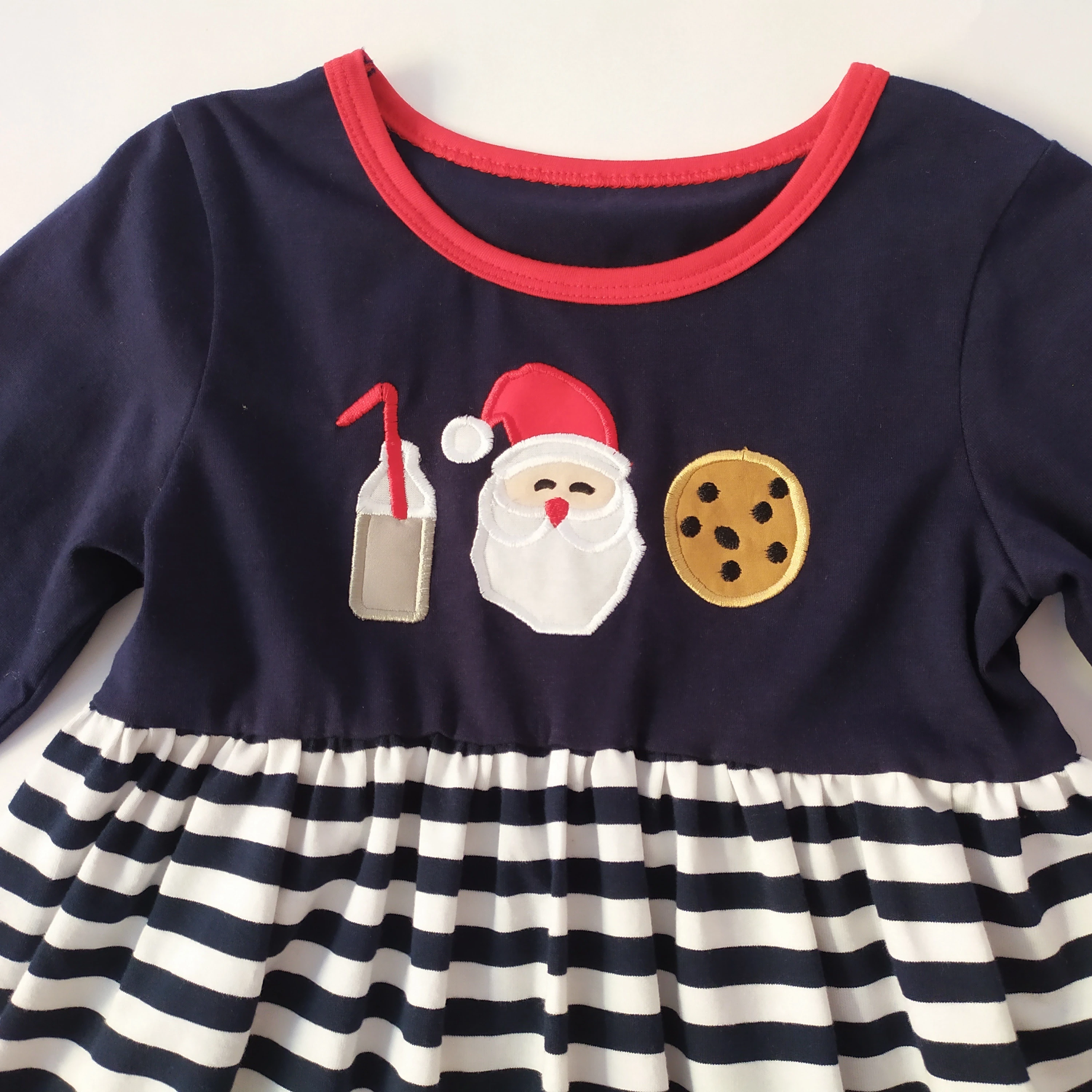 Puresun Christmas Knit Children&#x27;s Clothes Santa Embroidery Holiday Baby Girls  Dress