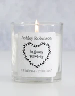 Quality Customised Personalised In Loving Memory Heart Wreath Candle gift items