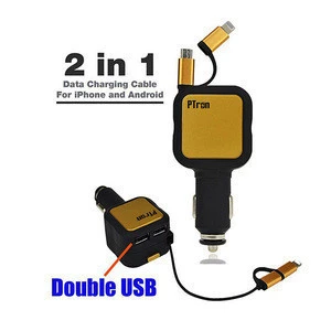 Quick 2A car charger tablet powerport mobile phone accessories adapter with cable