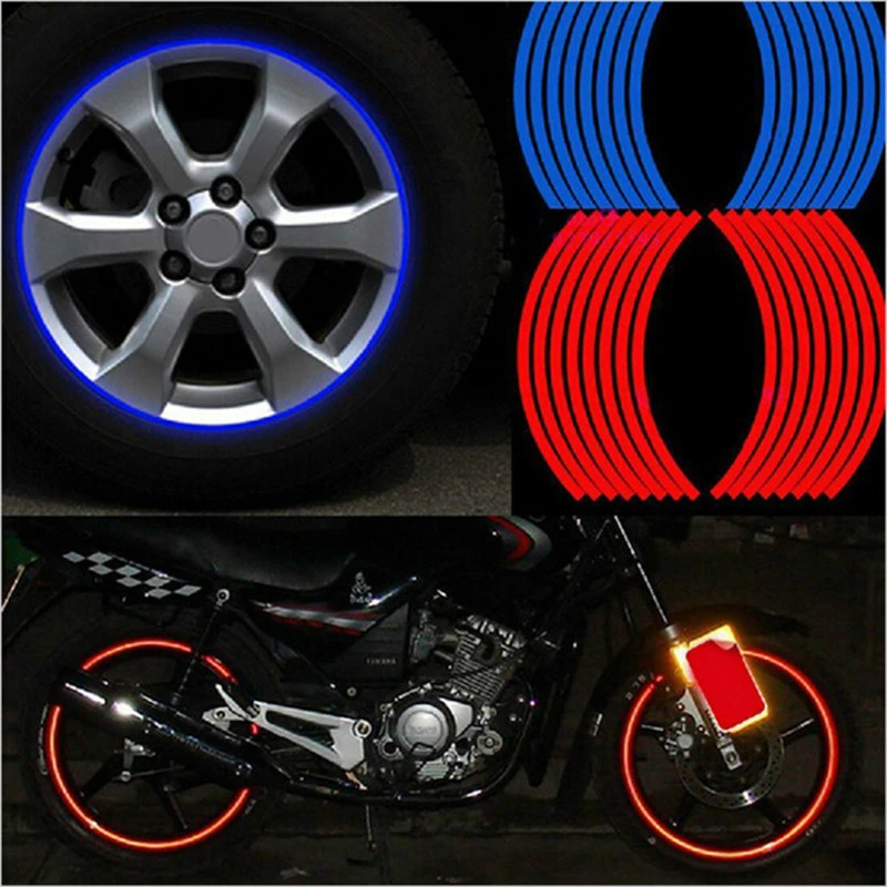 QY Bicycle and motorcycle car with tape 5 colors of car styling rubber strip wheel stickers and applique reflective rim tape