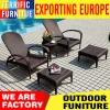 Rattan furniture beach used hand craft cheap price hot sale outdoor wicker sun lounger