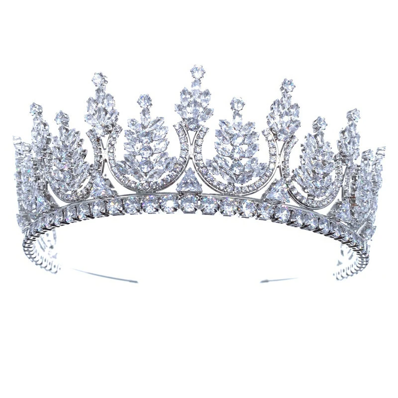 RE3696 Classic Cubic Zircon bridal tiara and crown rhinestone tiara wedding party prom hair jewelry