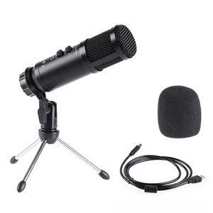 Real Time Monitor Headphone Professional Computer USB ECHO Recording Home Studio Condenser Microphone With MIC Stand