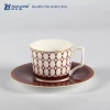 red Arc de Triomphe ceramic bone china coffee cup and saucer for home use restaurant use hotel use