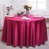Red Round Christmas Jacquard Table Cloth For Events Skirt Cover For Wedding Hotel