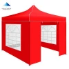 red steel pop up gazebo folding party event trade show tent with side walls