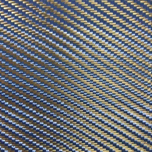 Red/Blue Carbon and Aramid Hybrid Fabric