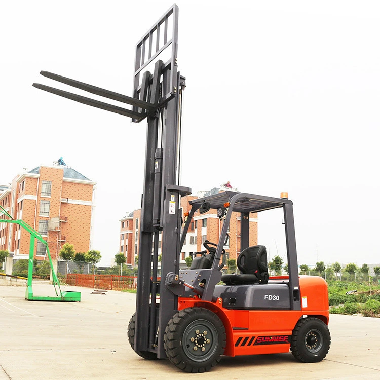 Reliable Price Pneumatic Tires 3 Stage Mast Diesel Forklift Truck 3ton Forklift with Complete Warranty