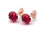 REYES Wholesale Price Luxury 925 Sterling Silver Moissanite Stud Earrings Women Round Cut 2.6 Carat Ruby Gemstone Jewelry