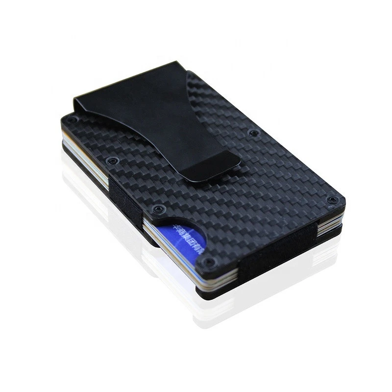 RFID Carbon Fiber Wallet Metal Credit Card Wallet for Man