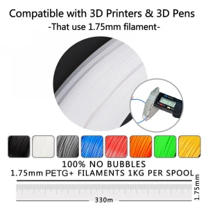 RoHS Reach 1.75 petg plastic 3d printer petg filament 1 kg in plastic rods