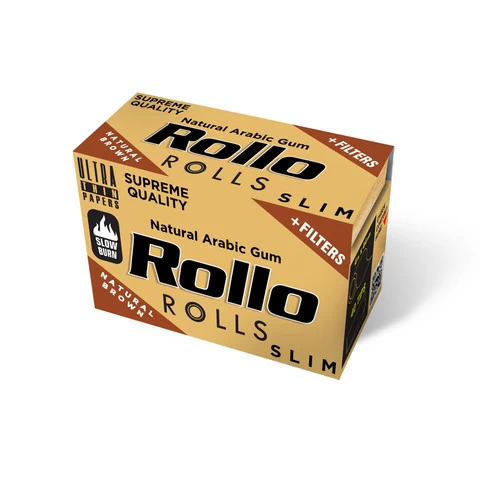 Rollo Rolling Paper in Rolls - Natural Brown Slim 44mm