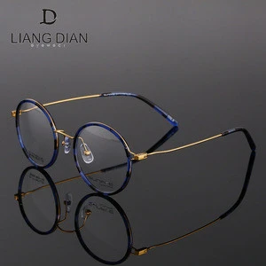Round frame eyeglasses frame titanium, 2018 new arrival fashionable optical frames
