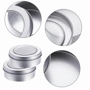 Round Metal Tinplate Cans  With View Window Lids (12-Pack) Silver Tinplate Cans Clear Lids