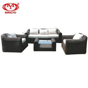 Round rattan garden set