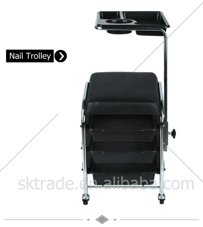 RTS Portable manicure pedicure chair beauty rolling cart nail salon trolley