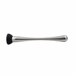 Rubber head with long handle stainless steel muddler barware set