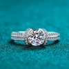 S925 Sterling Silver Full Diamond Ring for Women Engagement Gift Inlaid with Moissanite for Wedding Occasion