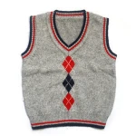 School uniform clothing kids knitted argyle pattern sleeveless vest