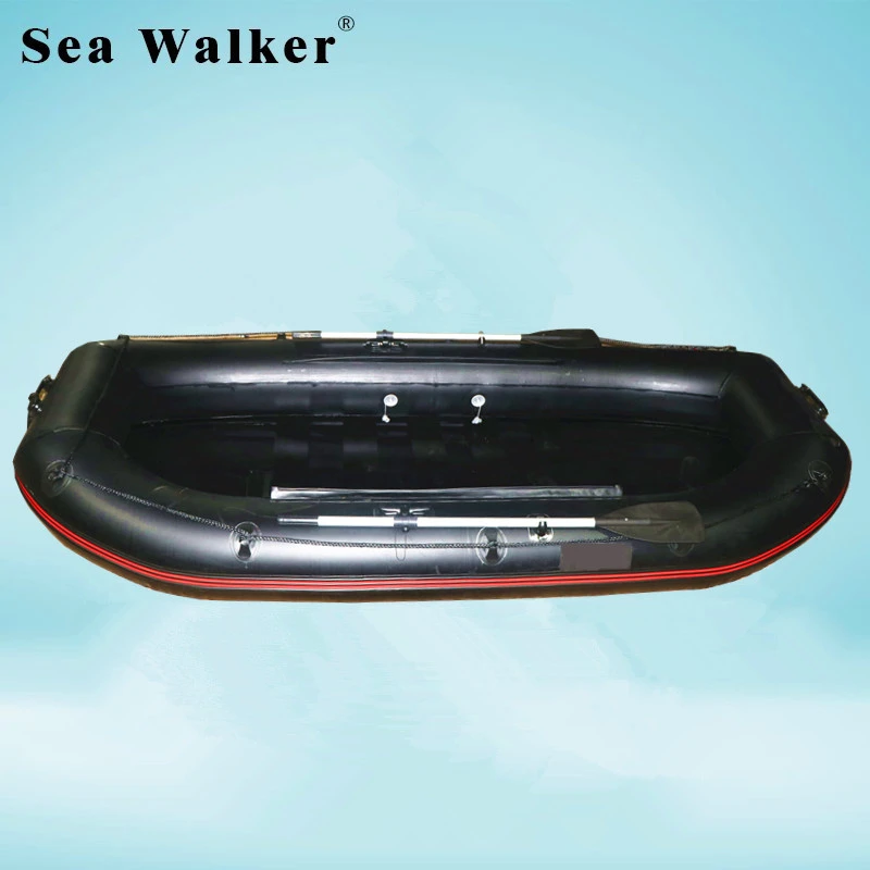 Seawalker New Design 3.0M Black Inflatable Fishing Boat With Air Slatted Floor Best Price Oar Boat With CE Certification