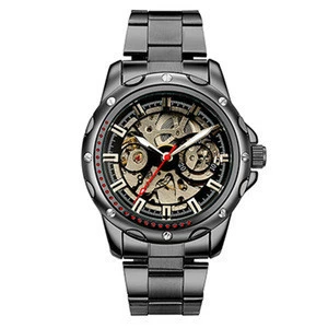 SHENHUA 9536 Men Automatic Mechanical Watches Luxury Stainless Steel Vintage Bronze Skeleton Wristwatch