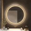 Sleek Design Circular Ribbed Frame LED Mirror Lights with Smart Touch Switch