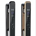 sliding cover digital smart door lock with fingerprint reader