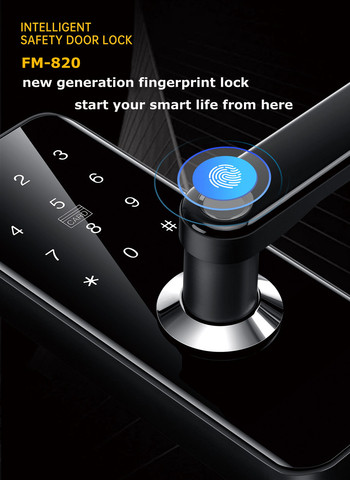 Buy Smart Lever Home Fingerprint Door Handle Digital Pin Code Card Door ...