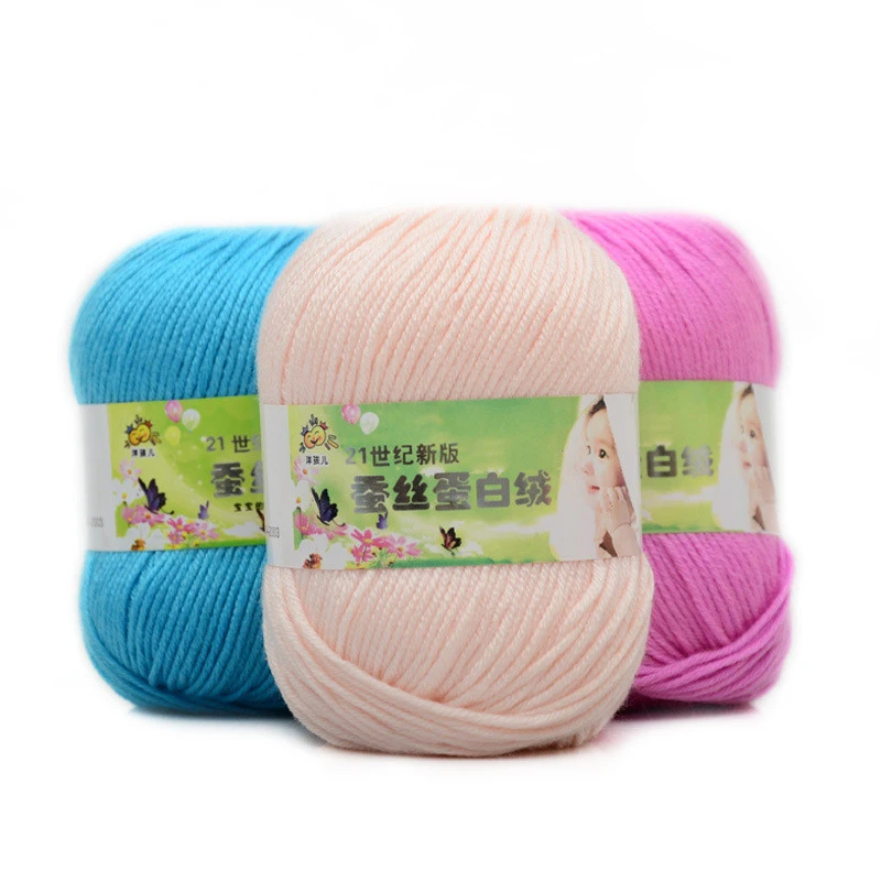 Soft protein Cashmere Yarn silk wool baby crochet knitting cotton baby wool DIY sweater chenille Yarn
