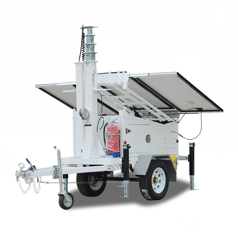 solar electricity generating system mobile trailer for CCTV/Communication/Lighting