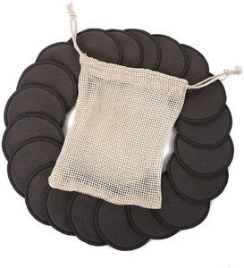 Sopurrrdy Zero Waste 3 Layers of Bamboo Fiber Makeup Remover Pad Washable Reusable Bamboo Charcoal Pads