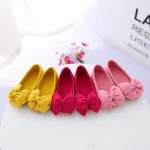spring autumn childrens casual shoes girls princess bow solid Peas safty quality non-slip for kids