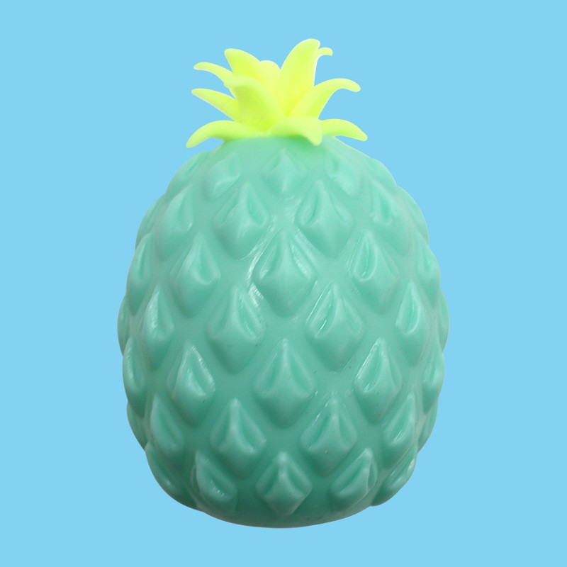 Squishy Pineapple Stress Balls Toy (2-Pack) Tropical Fruit with Colorful, Gel Water Beads - Squeeze, Pull, and Stretch Promote S