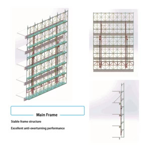 Stable steel scaffolding frames work platform with electrical lifting cradle