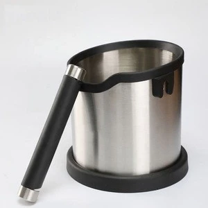 Stainless Steel Coffee Grounds Knock Out Box Classic Black Espresso Waste Bin Holder Coffee Espresso Knock Box Coffee