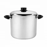 Stainless steel induction cooking pot stock pot cookware with stainless steel lid