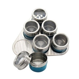 Stainless steel seasoning tin magnetic spice jar
