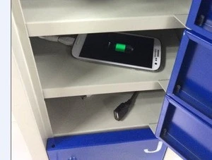 Static Cellphone Tablet Locker Room Public Metal Furniture Mobile Phone Charging Station
