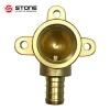 Stone turning parts brass hot forging parts elbow with wall plate