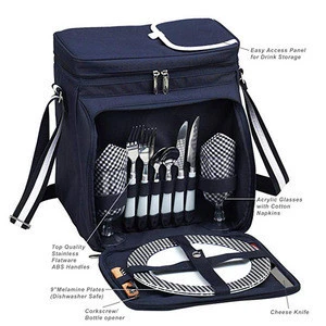 Stylish Insulated Picnic Basket Cooler Bag For Camping